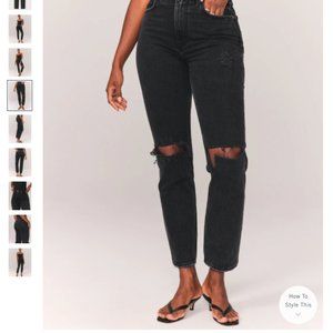 ABERCROMBIE Curve Love 90s Ultra High Rise Straight Jeans | Sz 29 Ex Short